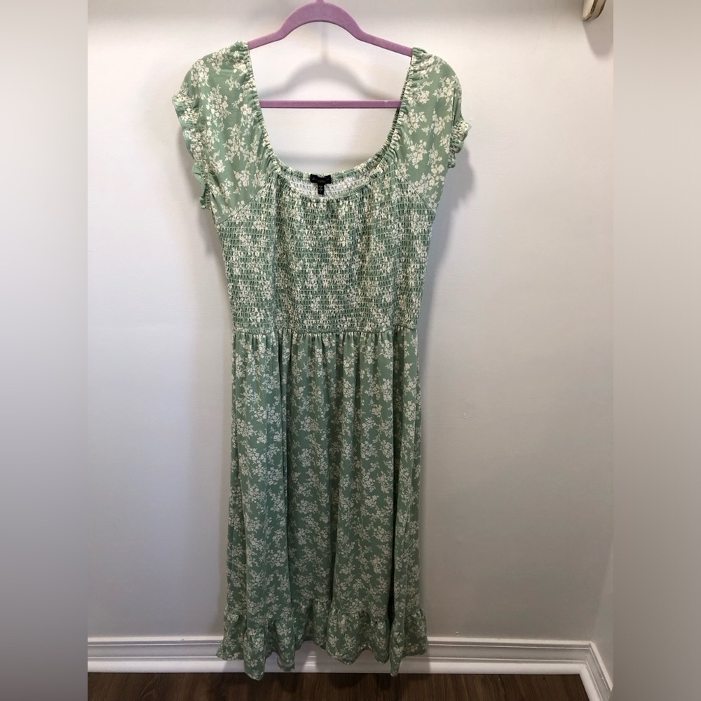 Green Floral Boutique Dress